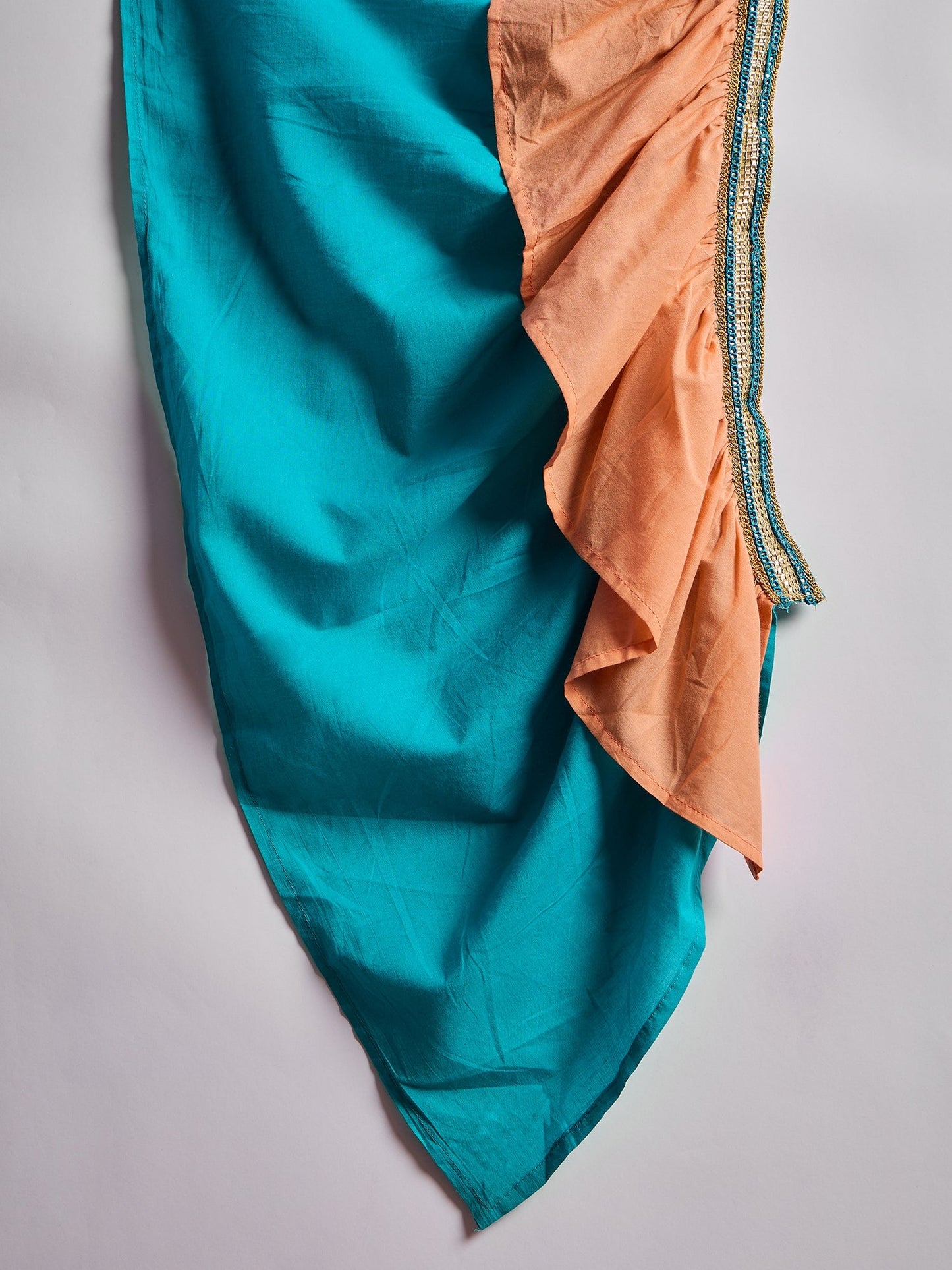 Peach Floral Print Kurta Palazzo With Dupatta