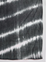 White & Black Tie-dye Kurta Palazzo With Dupatta - Elganza