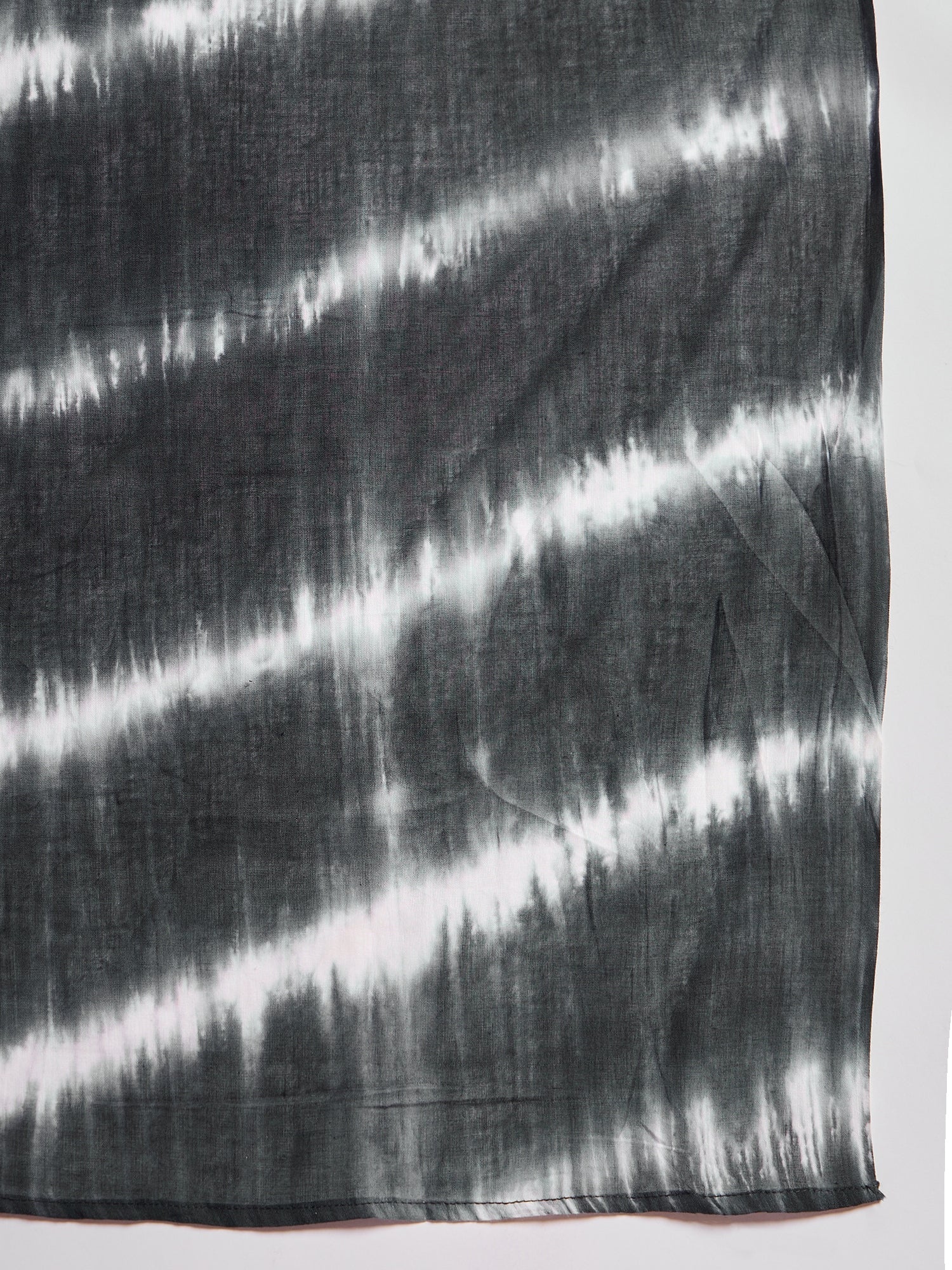 White & Black Tie-dye Kurta Palazzo With Dupatta - Elganza