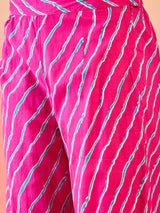 Blue Bandhani Print Kurta Palazzo With Dupatta - Elganza