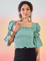 Green Smoking Top - Elganza