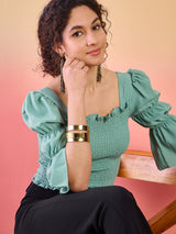Green Smoking Top - Elganza