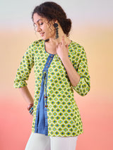 Green Printed Tunic - Elganza