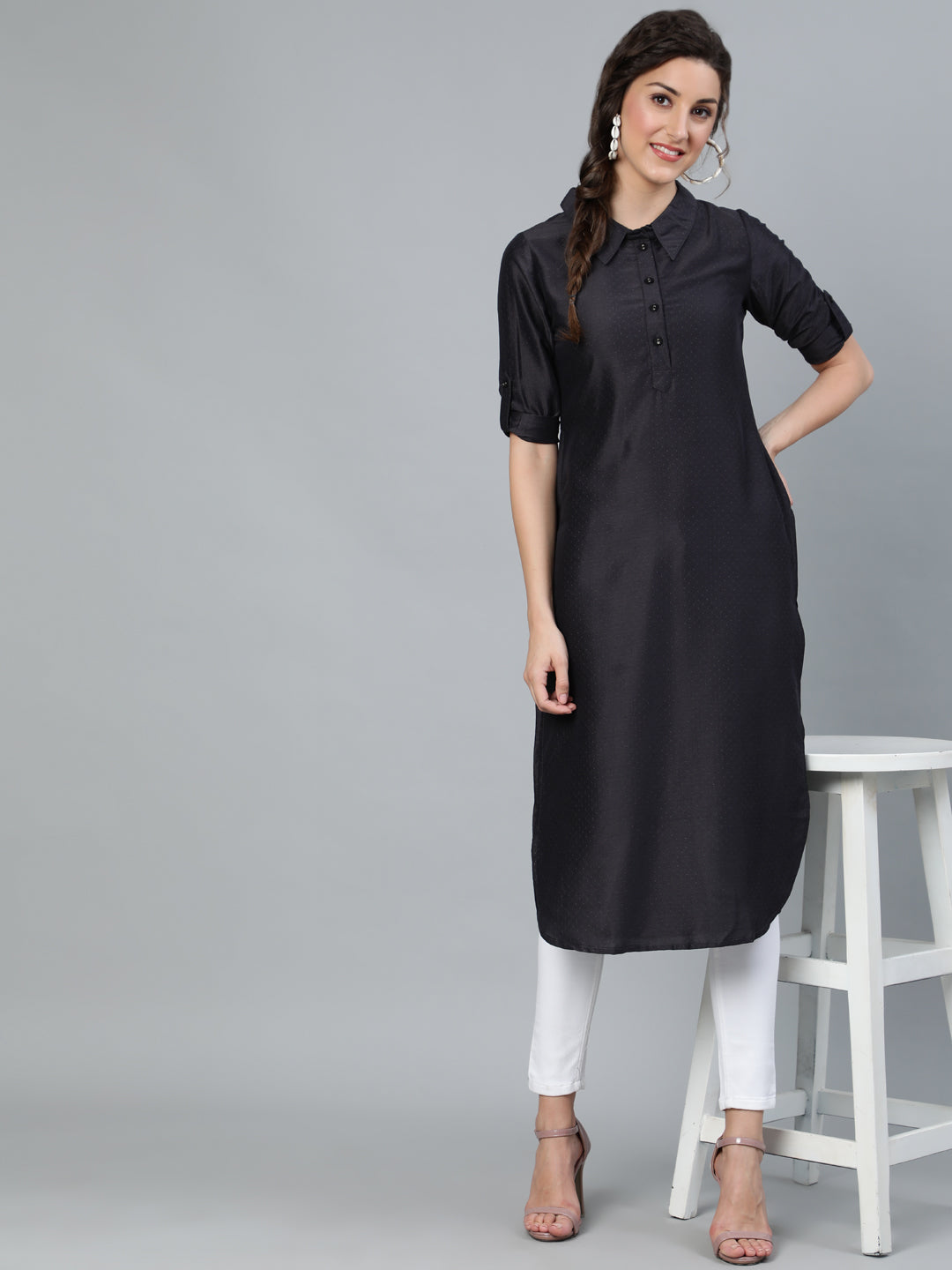 Black Pathani Kurta - Elganza