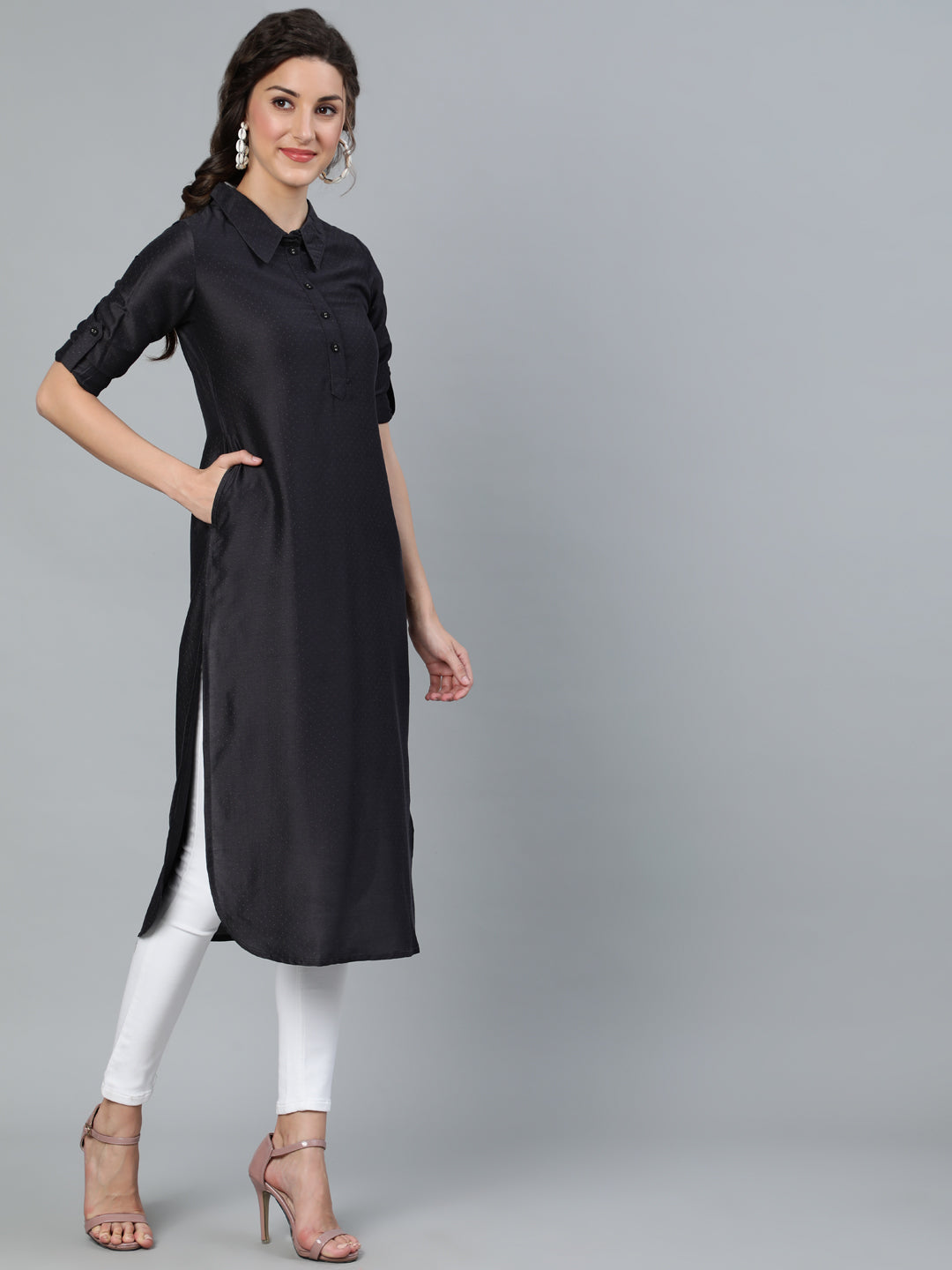 Black Pathani Kurta - Elganza