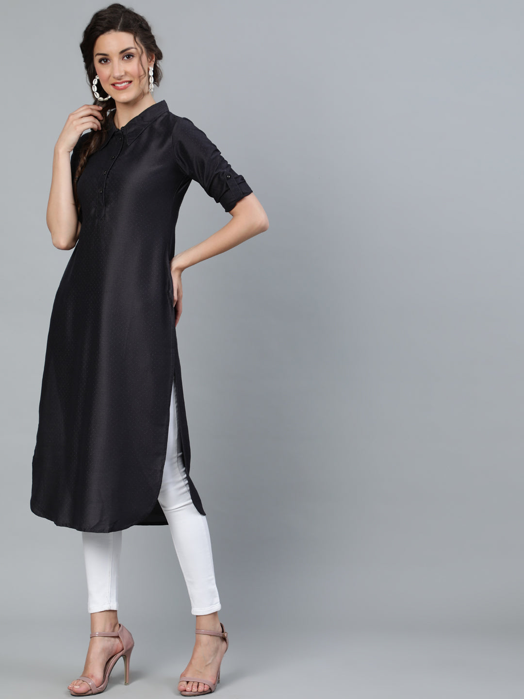 Black Pathani Kurta - Elganza