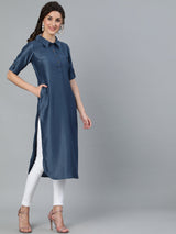 Blue Pathani Kurta - Elganza