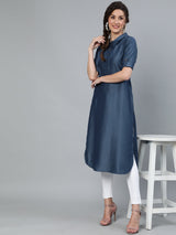 Blue Pathani Kurta - Elganza
