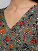 Grey Gold Print Jumpsuit - Elganza