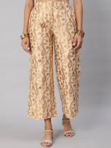 Beige Jacquard Palazzo - Elganza