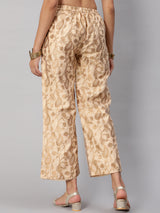 Beige Jacquard Palazzo - Elganza