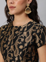 Black Jacquard Lehenga Choli With Dupatta