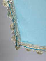Pink Printed Anarkali Sharara With Dupatta - Elganza