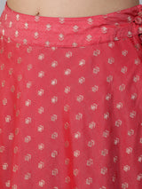Red Dobby Designed Lehenga Choli With Dupatta - Elganza