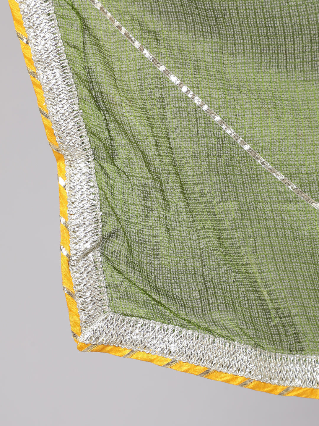 Green Floral Print Anarkali Palazzo With Dupatta - Elganza