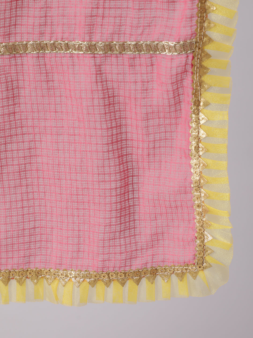Yellow Floral Print Kurta Sharara With Dupatta