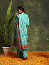 Green Bandhani Print Couple Combo
