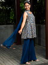 Blue Embroidered Couple Combo - Elganza