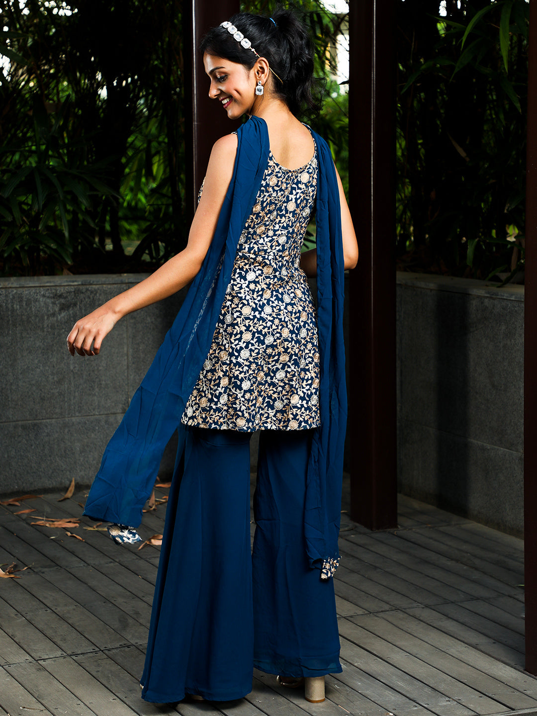 Blue Embroidered Couple Combo - Elganza