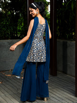 Blue Embroidered Couple Combo - Elganza