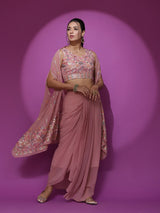 Pink Embroidered Co-Ords Set - Elganza