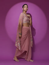 Pink Embroidered Co-Ords Set - Elganza
