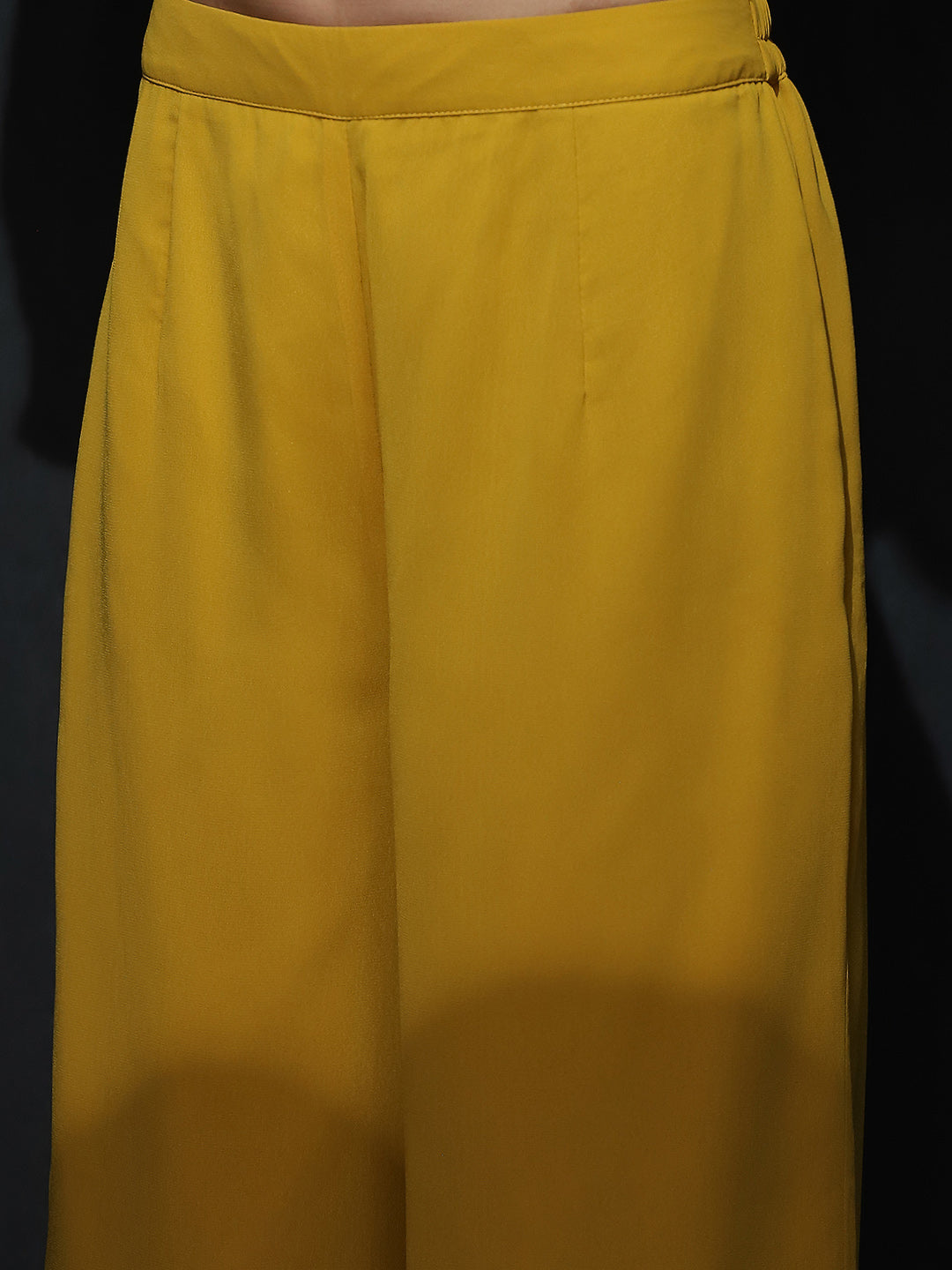 Yellow Embroidered Nyra-Cut Kurta Palazzo With Dupatta