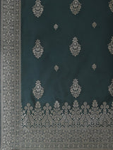 Dark Green Jacquard Kurta Pant With Dupatta - Elganza