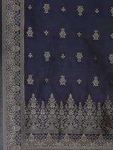 Navy Blue Jacquard Kurta Pant With Dupatta - Elganza