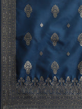 Blue Woven Designed Kurta Pant With Dupatta - Elganza
