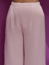 Peach Embroidered Nyra-Cut Kurta Palazzo With Dupatta - Elganza