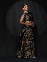 Black Jacquard Lehenga Choli With Dupatta