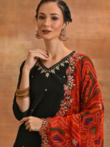 Black Embroidered Couple Combo Set