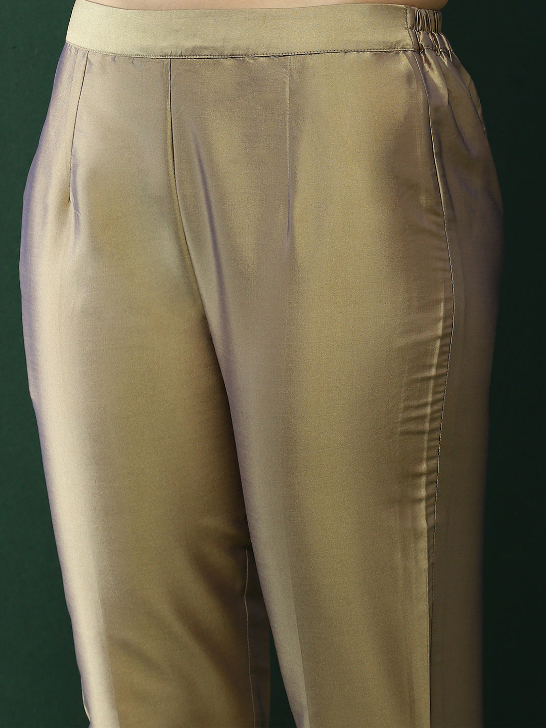 Beige Kurta Pant With Banarsi Dupatta - Elganza