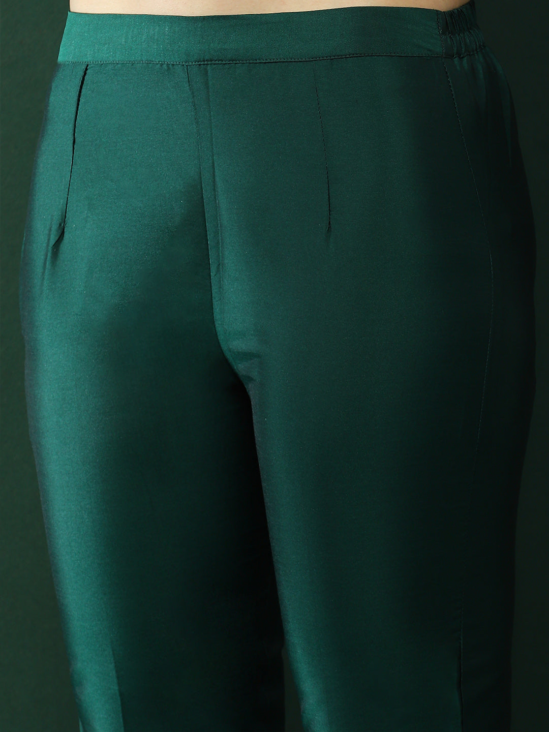 Green Kurta Pant With Gota Work Dupatta - Elganza