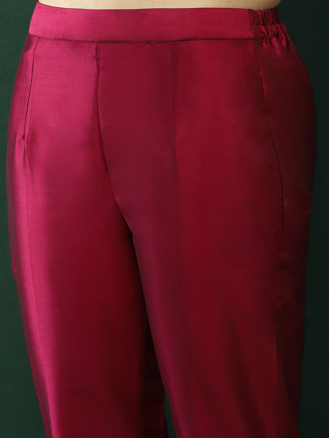 Purple Patch Work Kurta Pant With Dupatta - Elganza