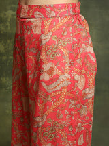 Red Floral Printed Pakistani Kurta With Palazzo - Elganza