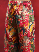 Multicolor Floral Printed Pakistani Kurta With Salwar - Elganza
