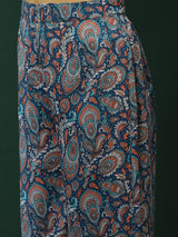 Blue Persian Motif Suit Set with Dupatta - Elganza