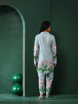 Blue Pichwai Print Couple Combo Set