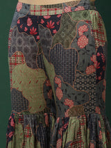 Floral Print Kurta Sharara With Dupatta - Elganza