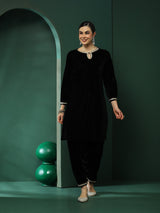 Black Kurta With Pakistani Salwar - Elganza