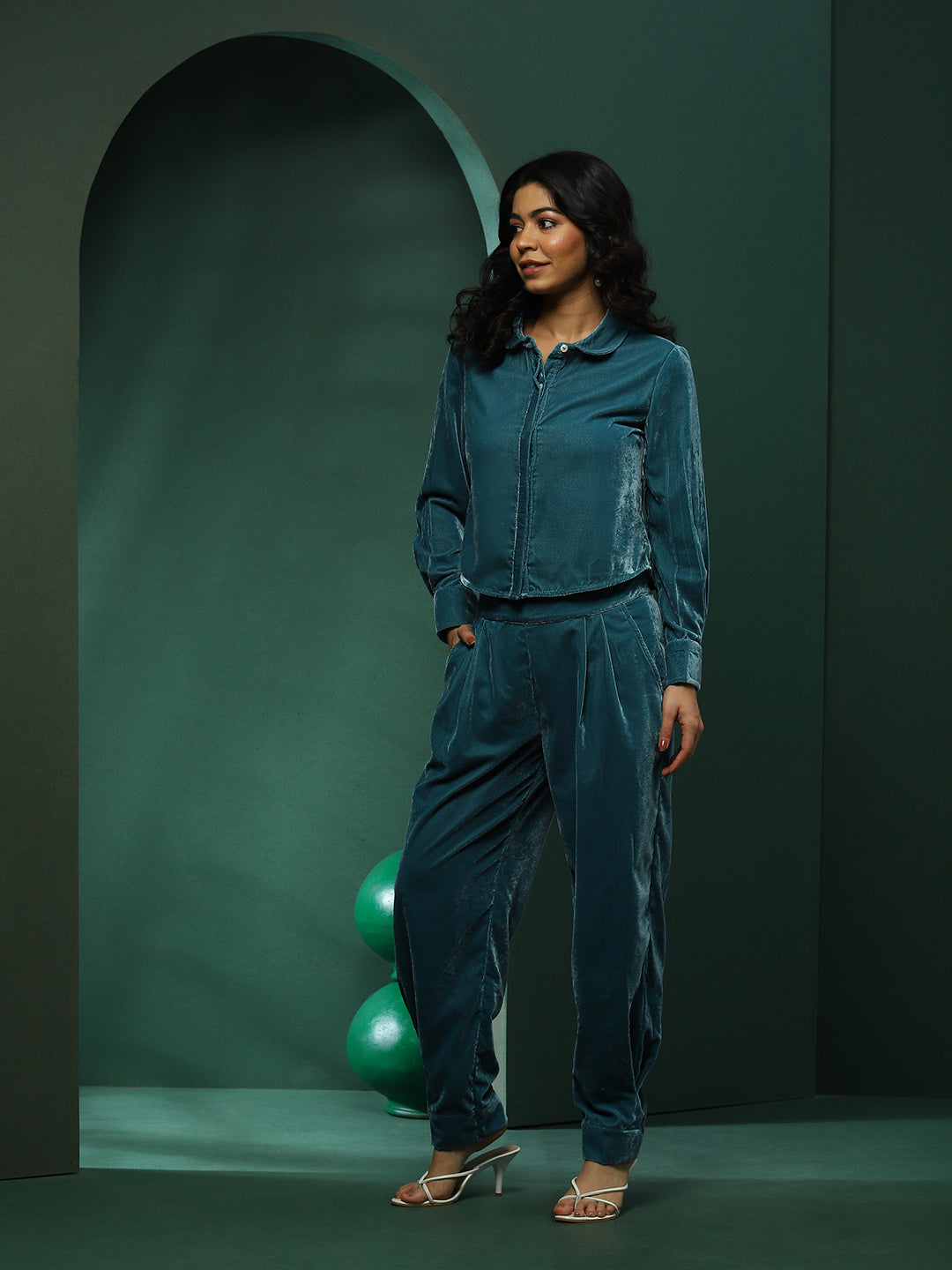 Blue Solid Co-Ords Set - Elganza