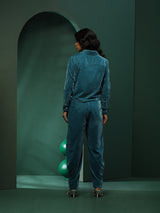 Blue Solid Co-Ords Set - Elganza