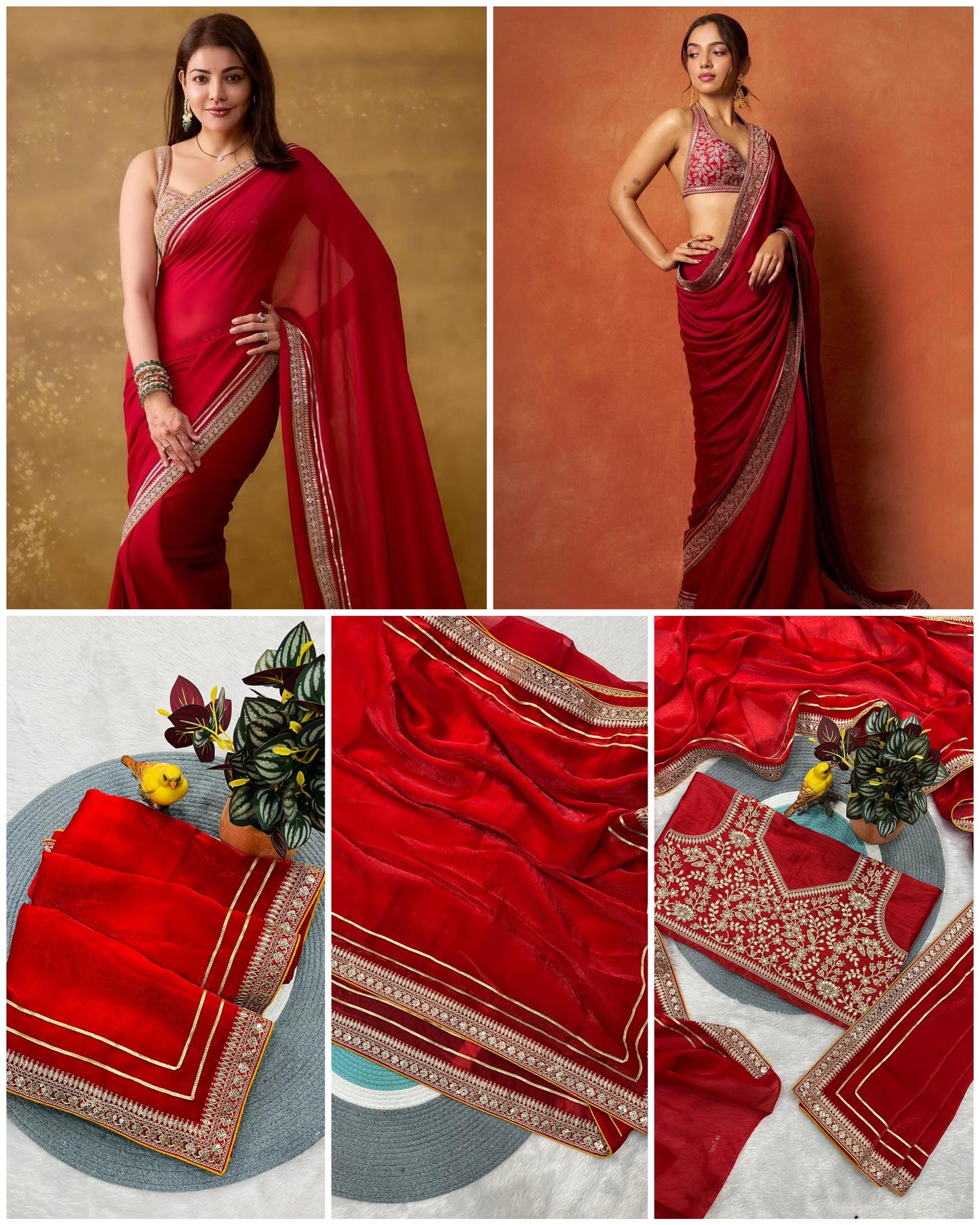 Beautiful Designer Bollywood Saree in Satin Silk