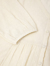 Women's Plus Size Off White Dobby Chiffon Self Design A-line Tunic