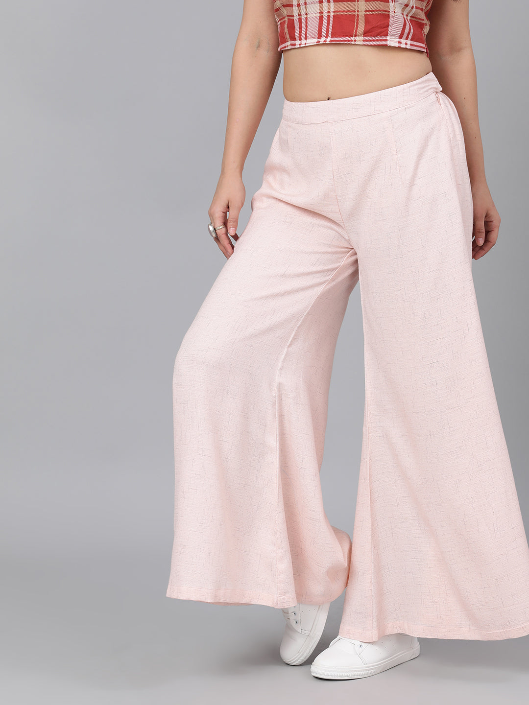 Peach Flared Palazzo - Elganza
