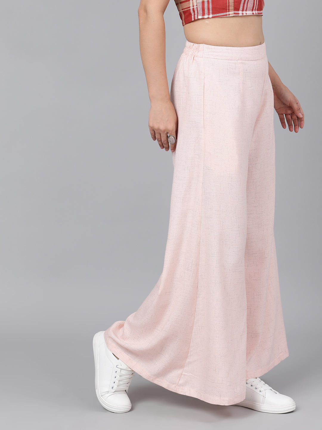 Peach Flared Palazzo - Elganza