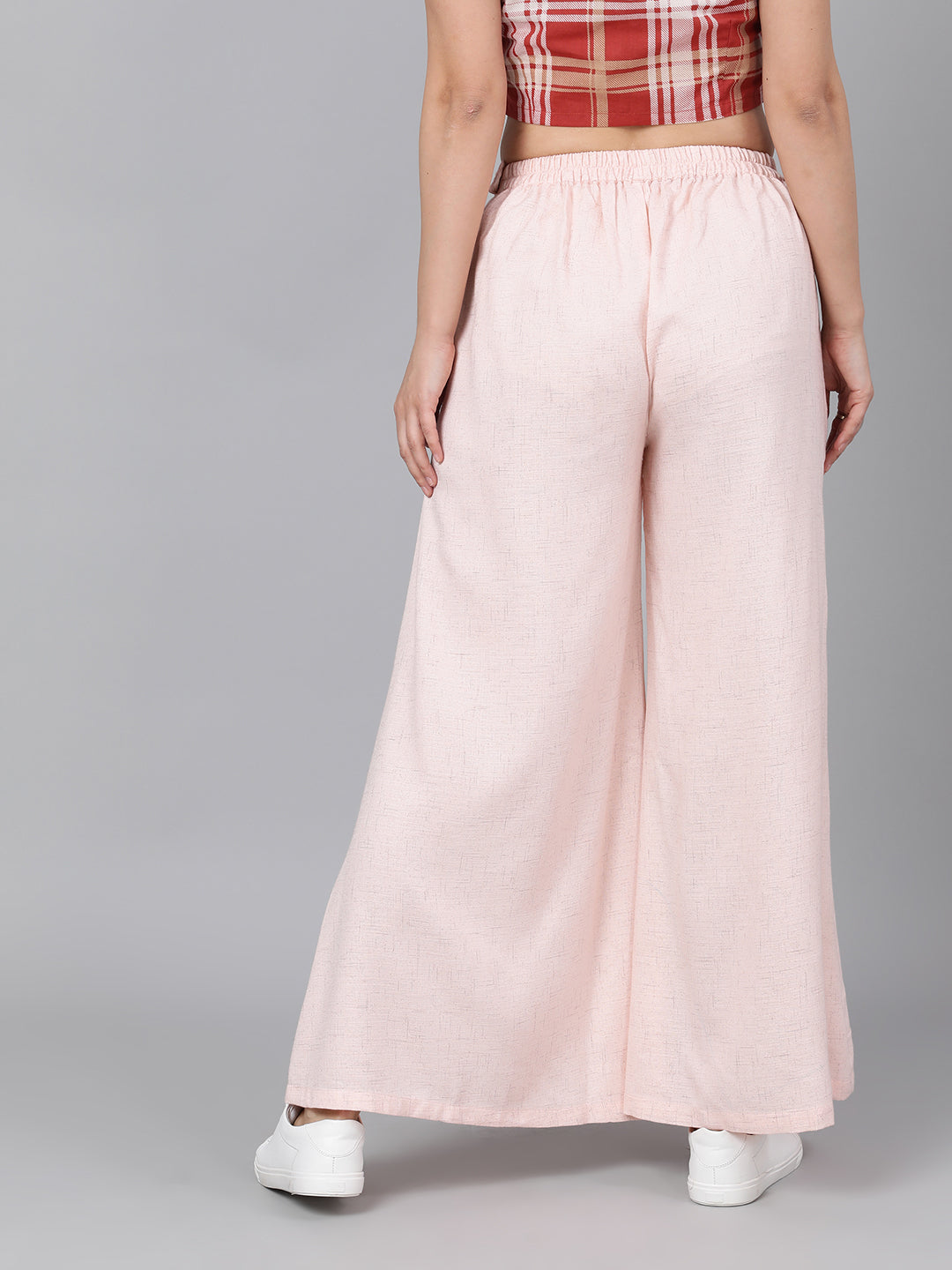 Peach Flared Palazzo - Elganza