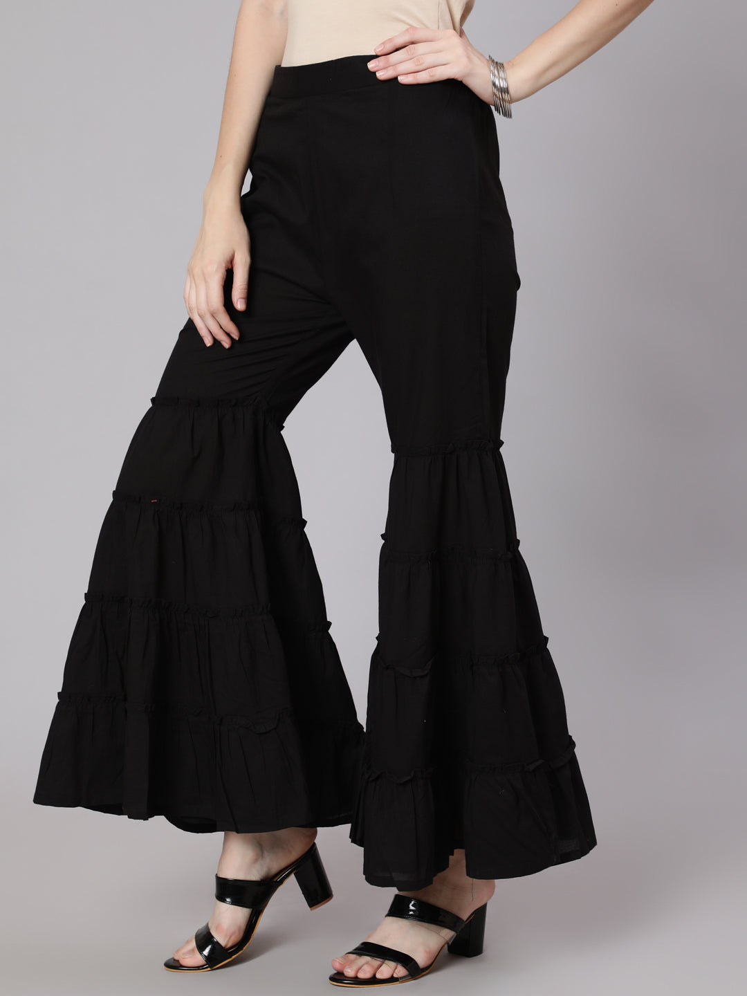 Black Sharara Pant - Elganza